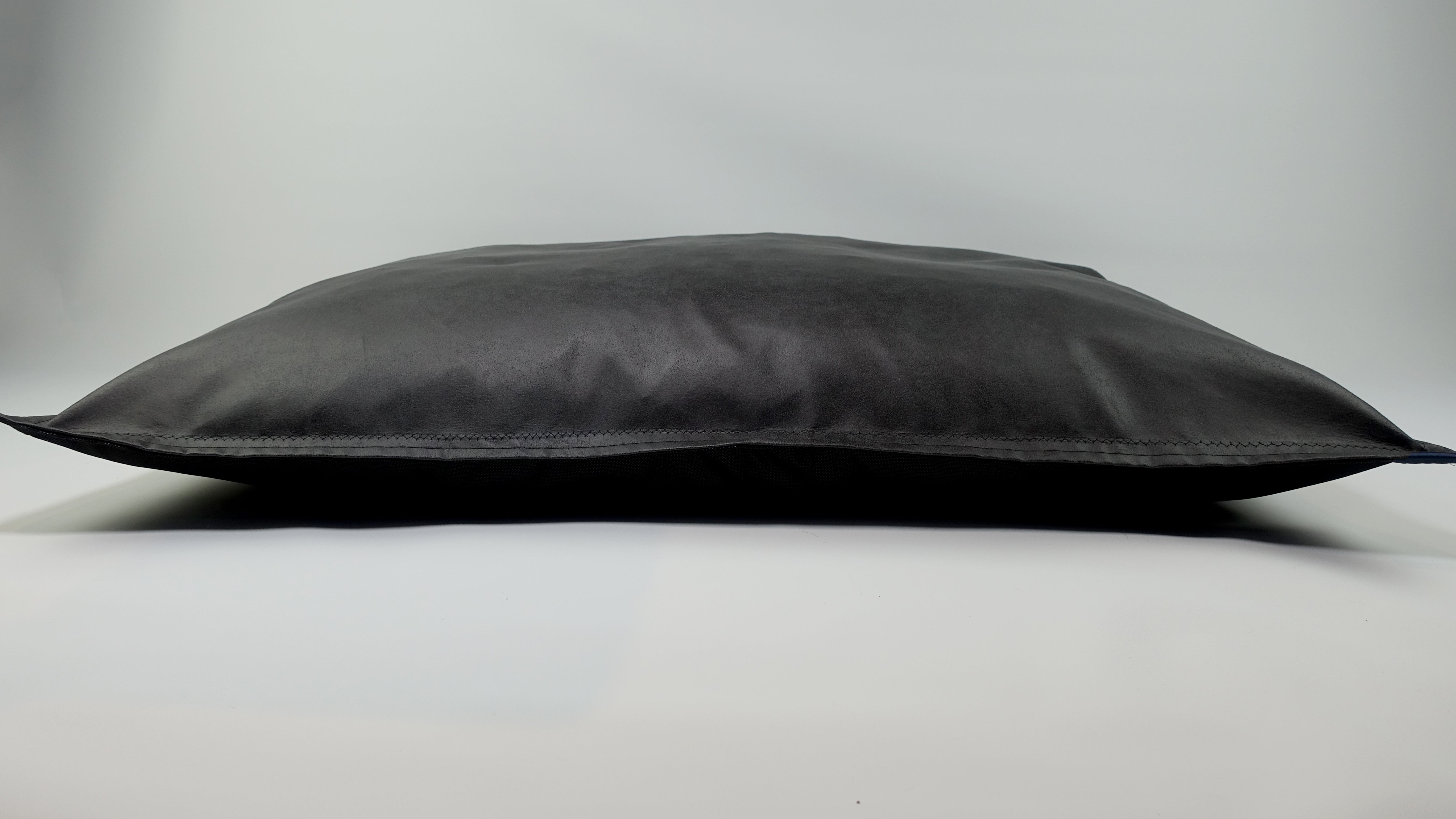 Handmade Vegan Leather Dog Cushion - Black