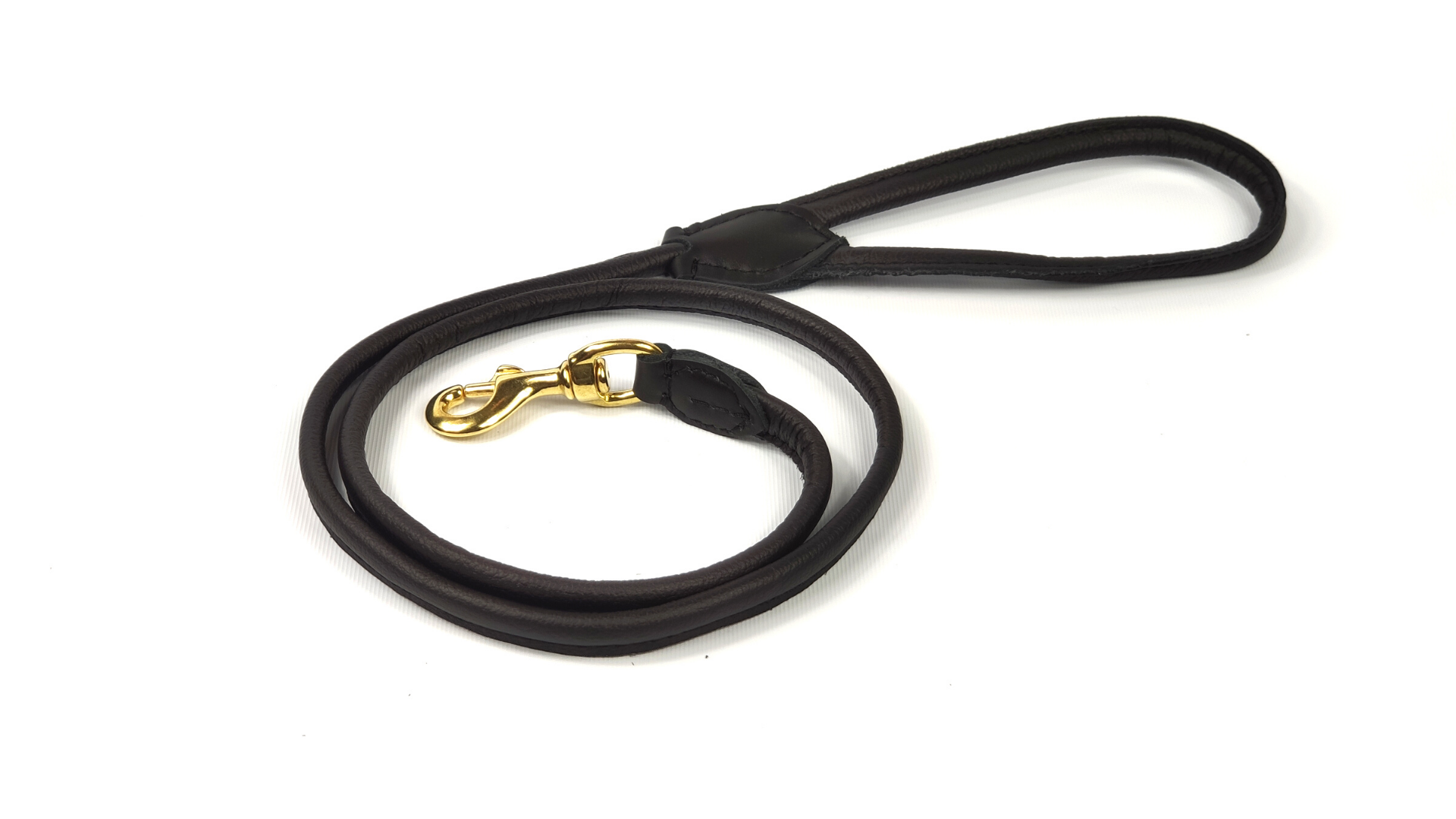 Hillfoot Rolled Leather Dog Leash - Black