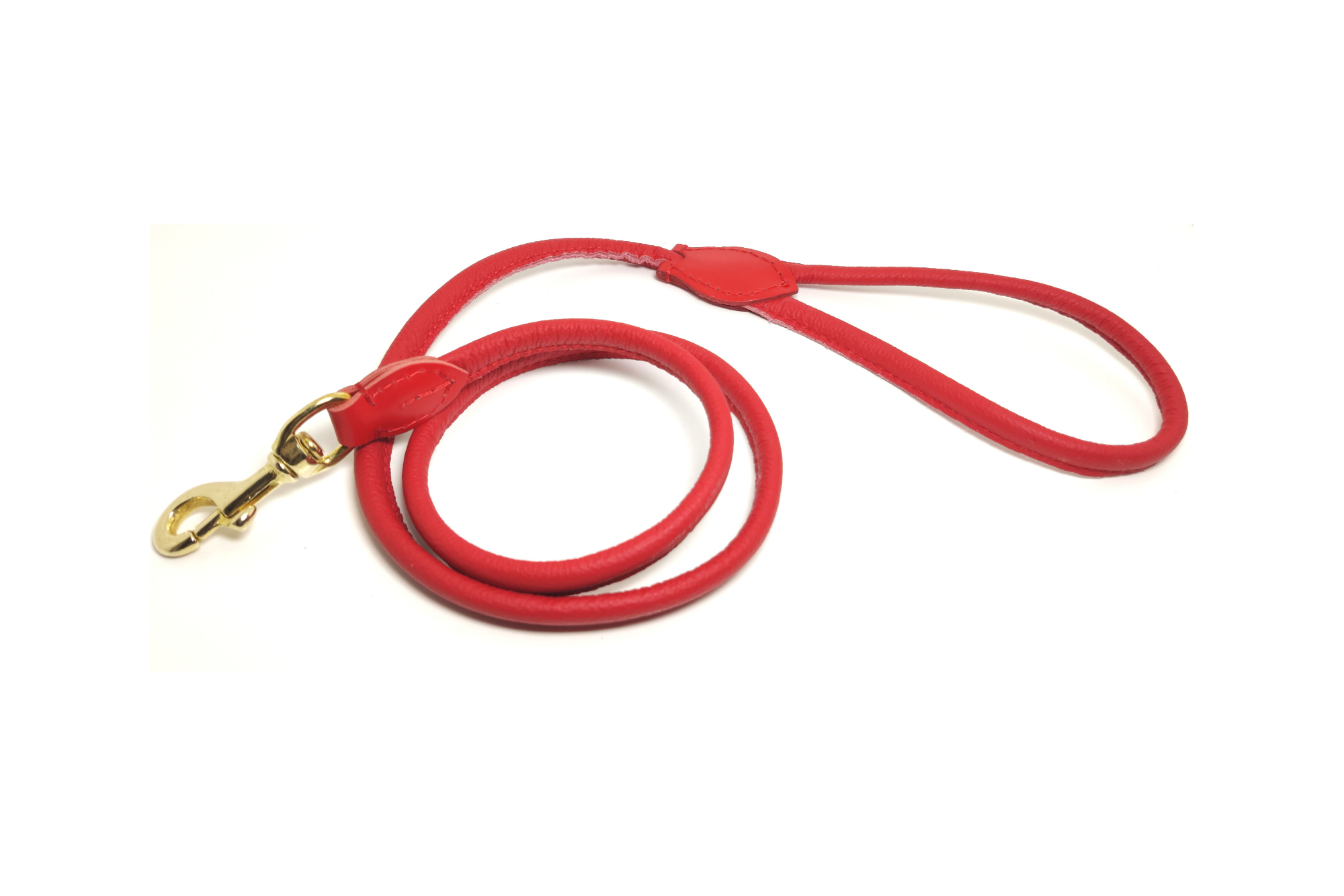 Hillfoot Rolled Leather Dog Leash - Red