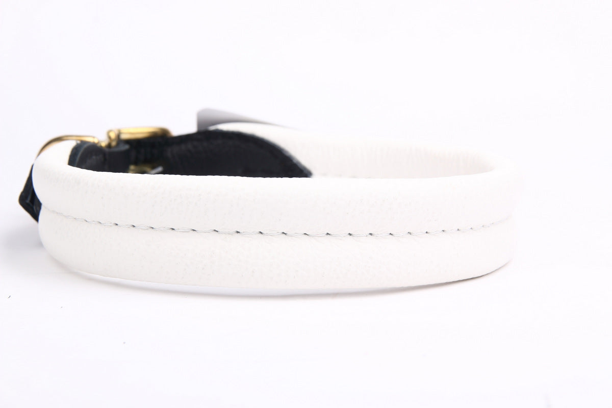 Hillfoot Napa Super Soft Leather Dog Collar - White